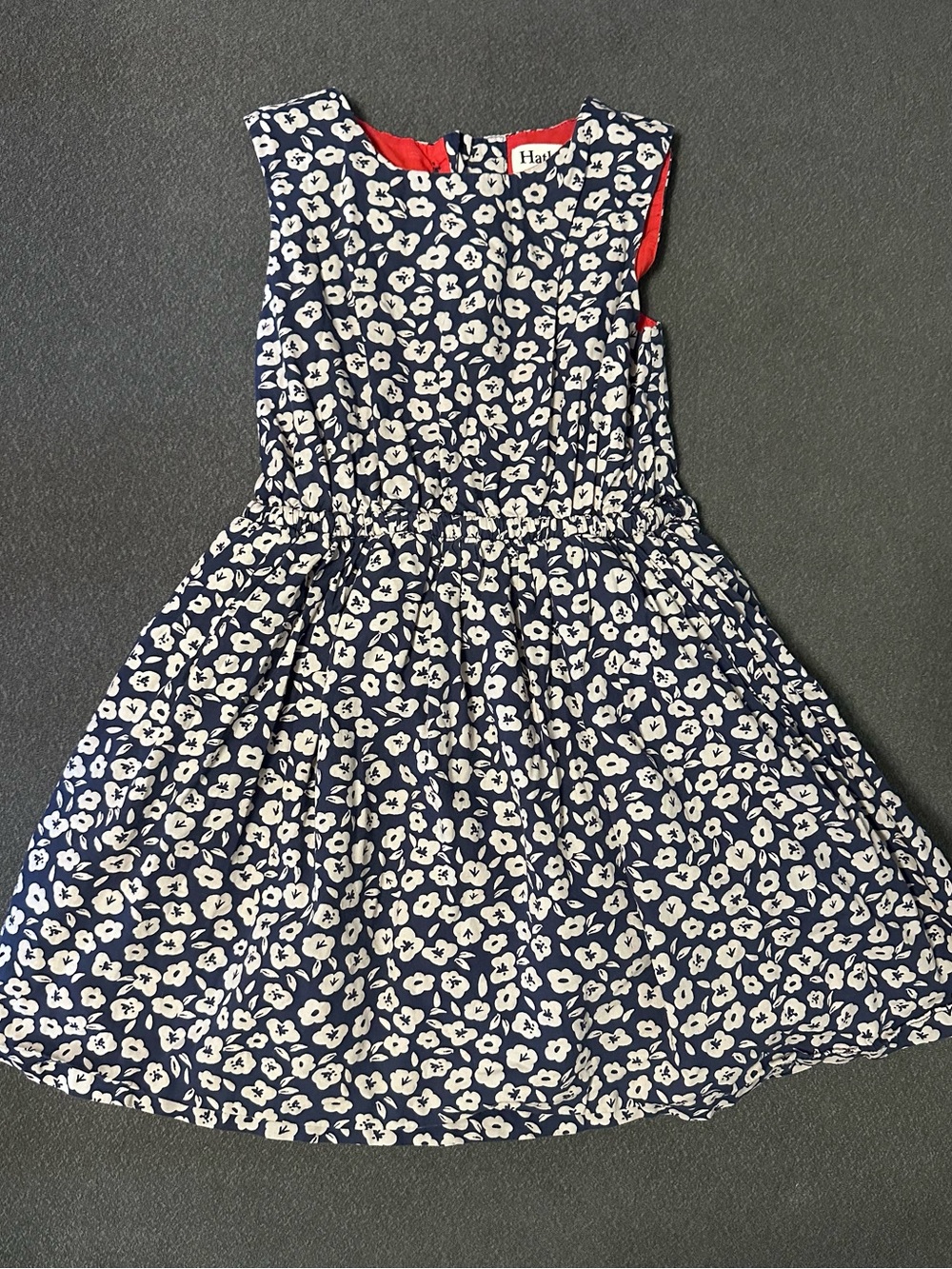 Hatley Navy Floral Sleeveless Kids Dress size 6